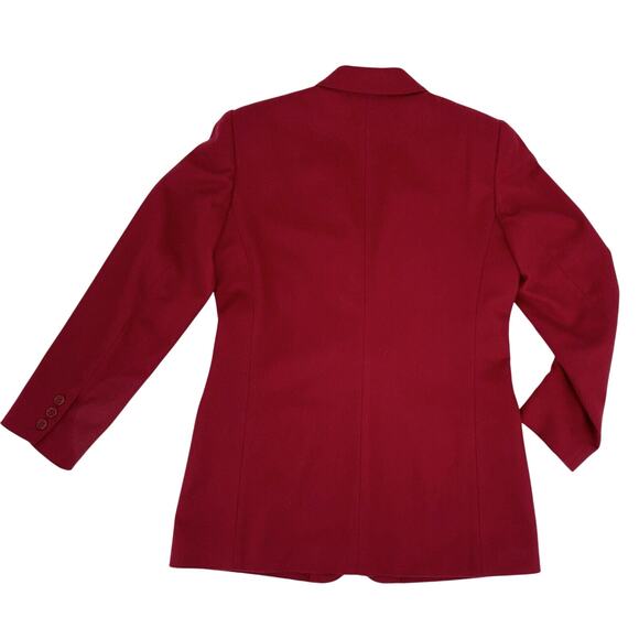 VTG Lands' End Women's Wool Cashmere Blazer Jacket Size 8 Petite Red Lined‎ EUC - Picture 6 of 8